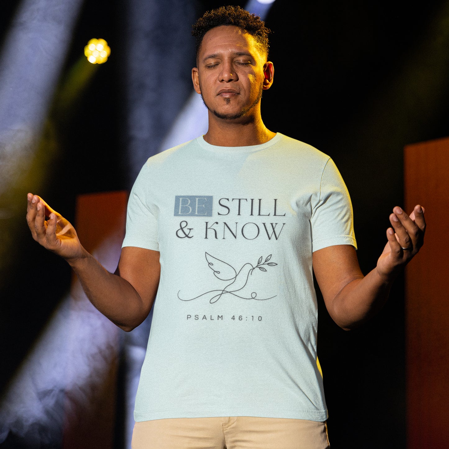 Be Still & Know Psalm 46:10 Christian Dove Graphic Tee
