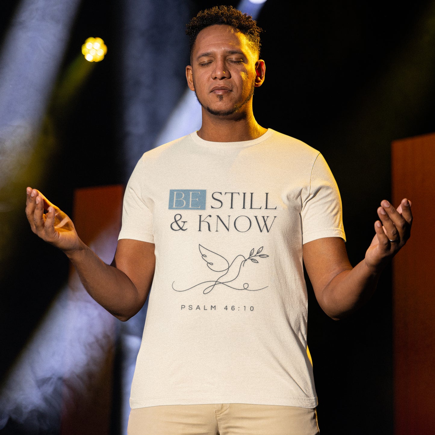 Be Still & Know Psalm 46:10 Christian Dove Graphic Tee