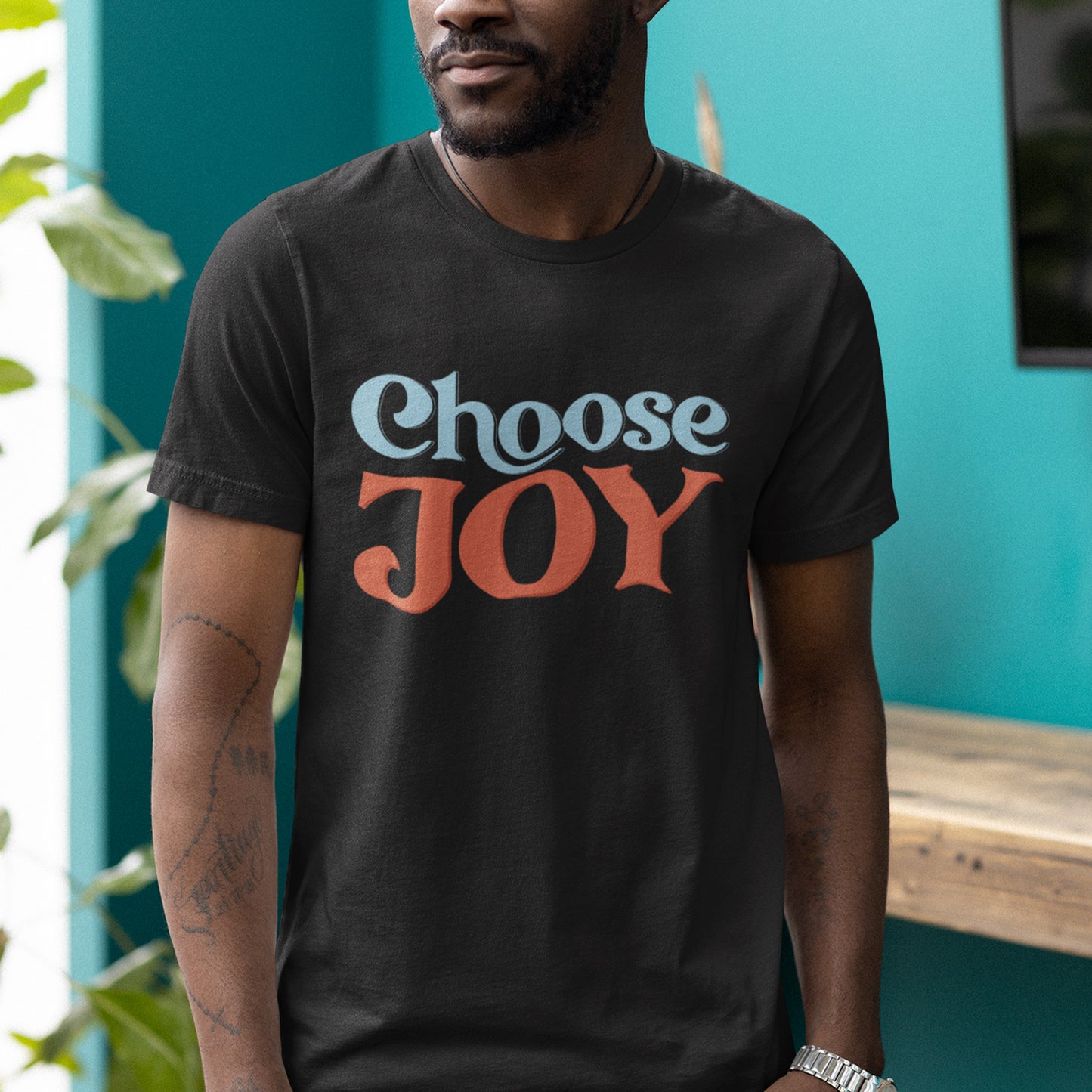 Choose Joy Retro Typography Graphic Tee