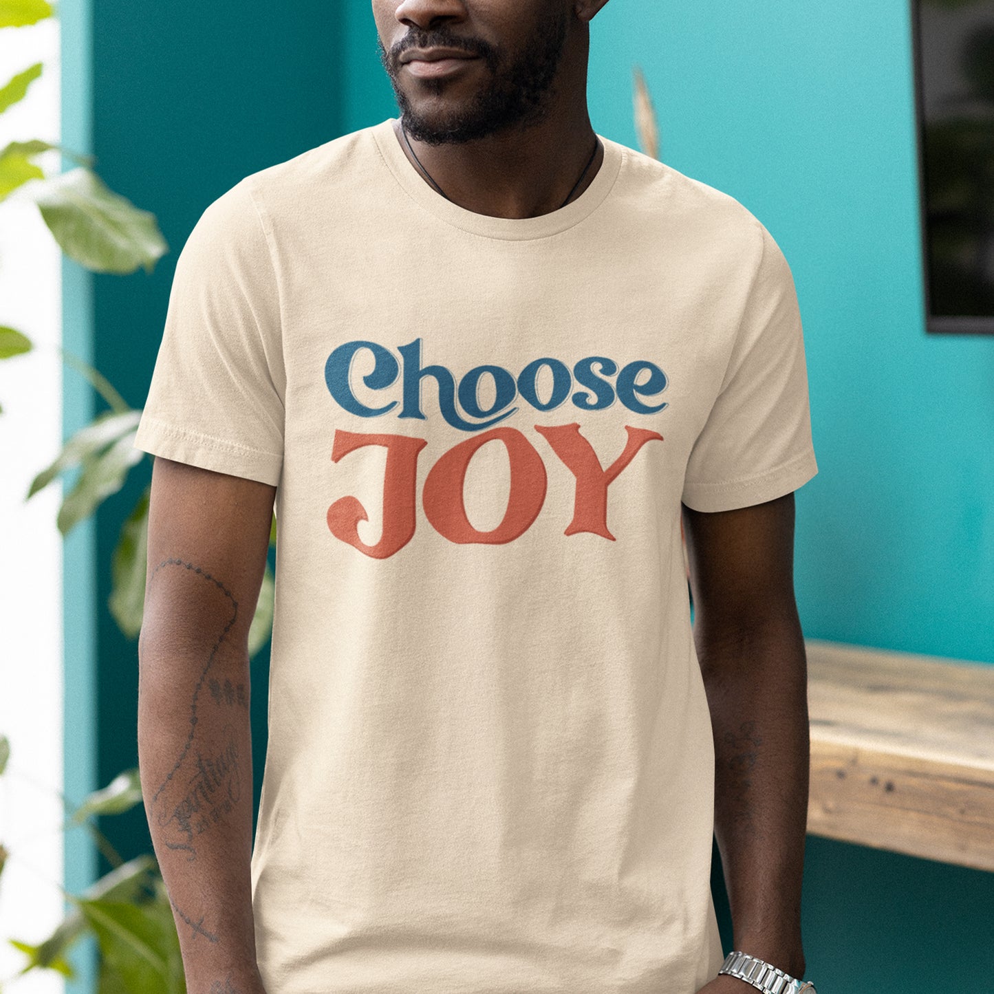 Choose Joy Retro Typography Graphic Tee