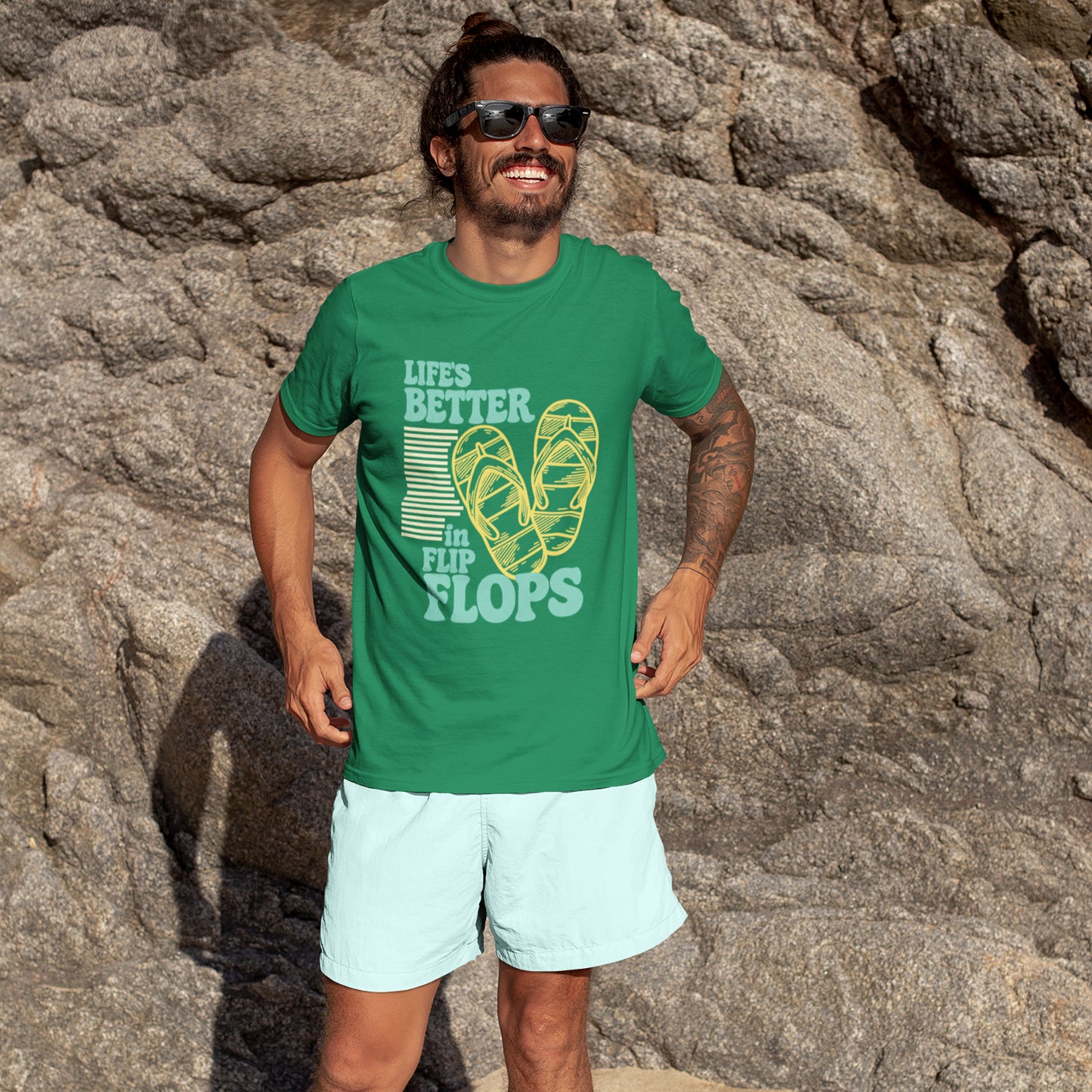 Life's Better in Flip Flops Shirt | Funny Beach Vacation Graphic Tee