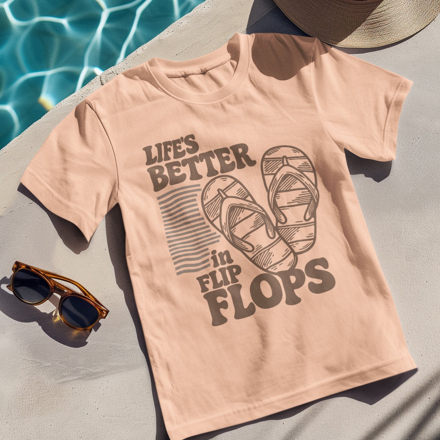 Life's Better in Flip Flops Shirt | Funny Beach Vacation Graphic Tee