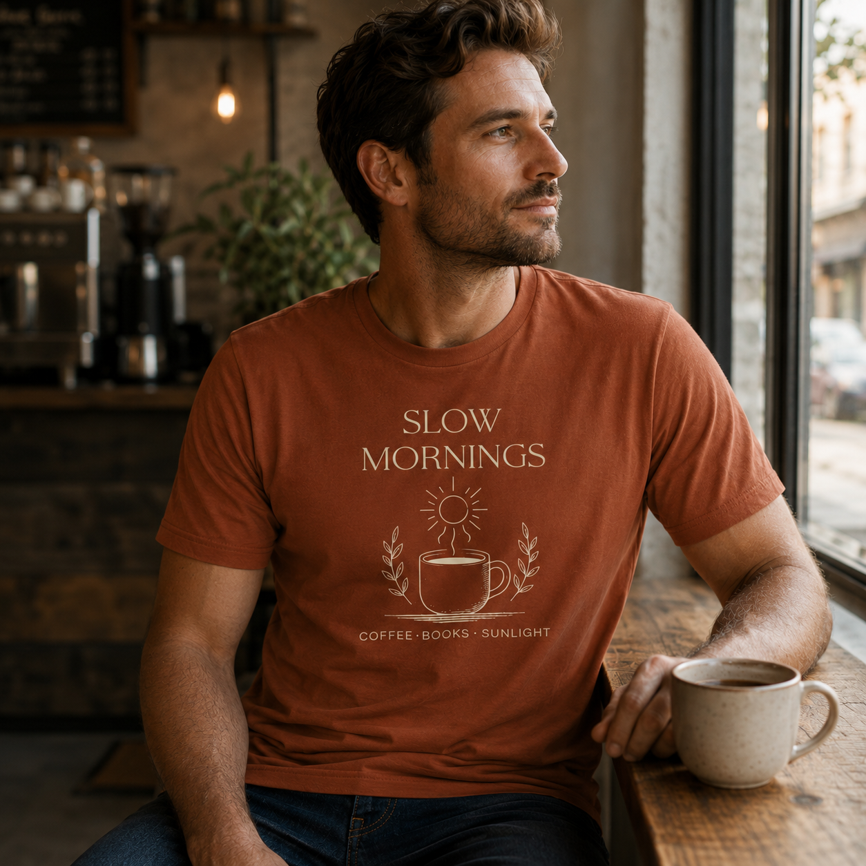 Slow Mornings Coffee Shirt - Cozy Slow Living Graphic Tee