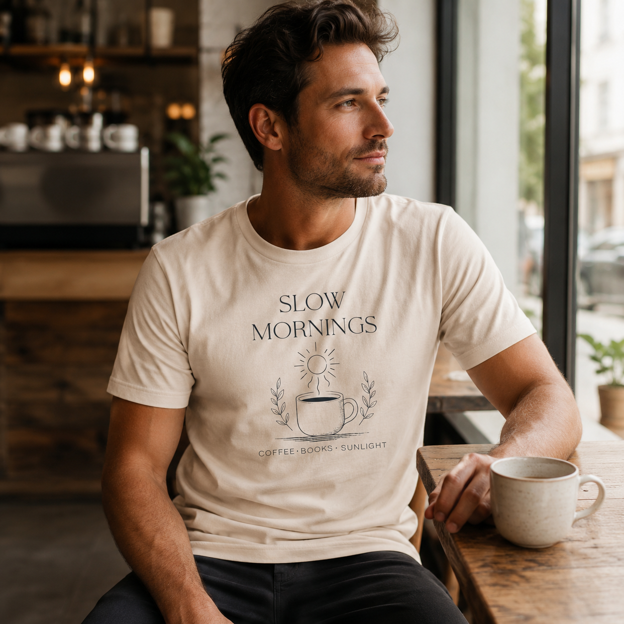 Slow Mornings Coffee Shirt - Cozy Slow Living Graphic Tee