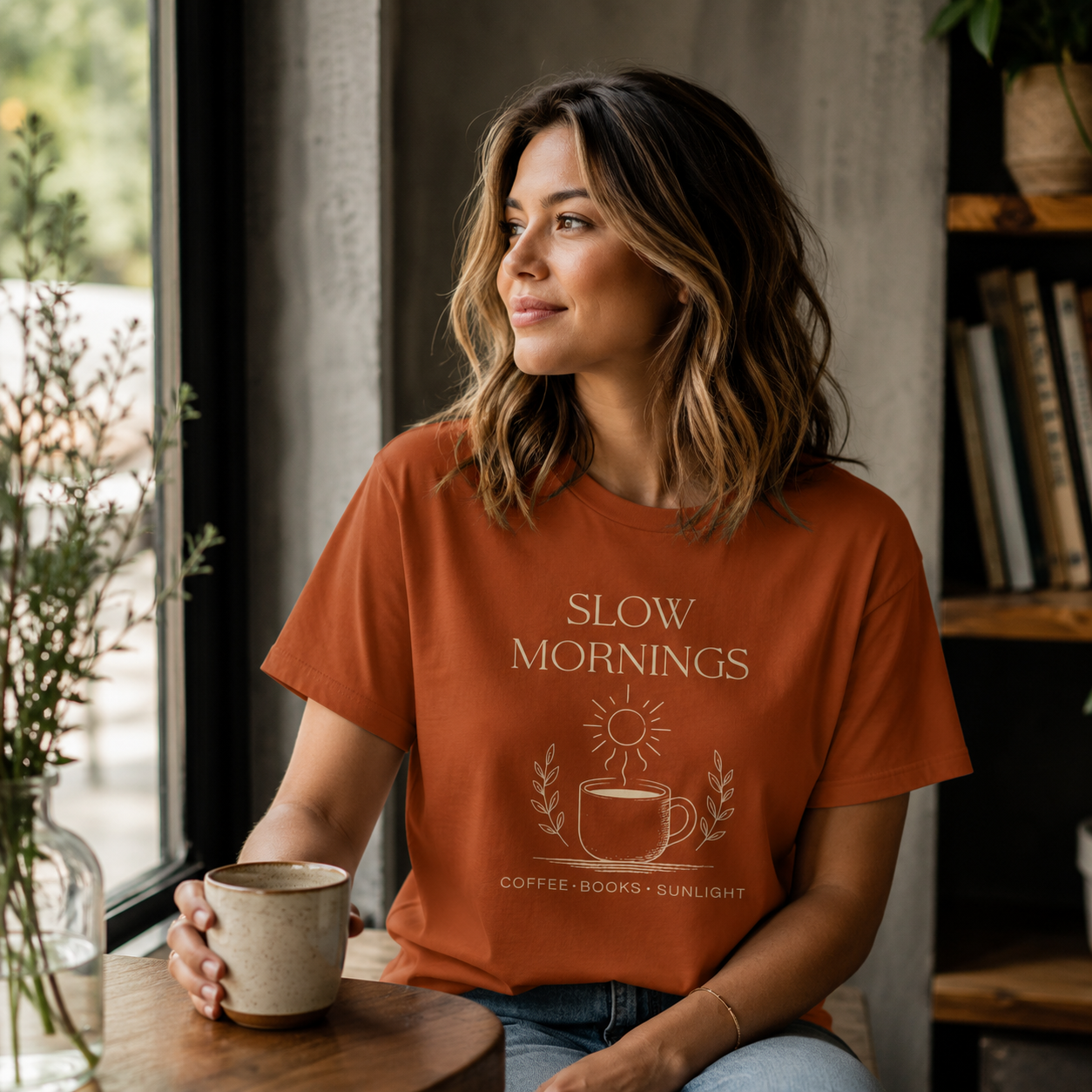 Slow Mornings Coffee Shirt - Cozy Slow Living Graphic Tee