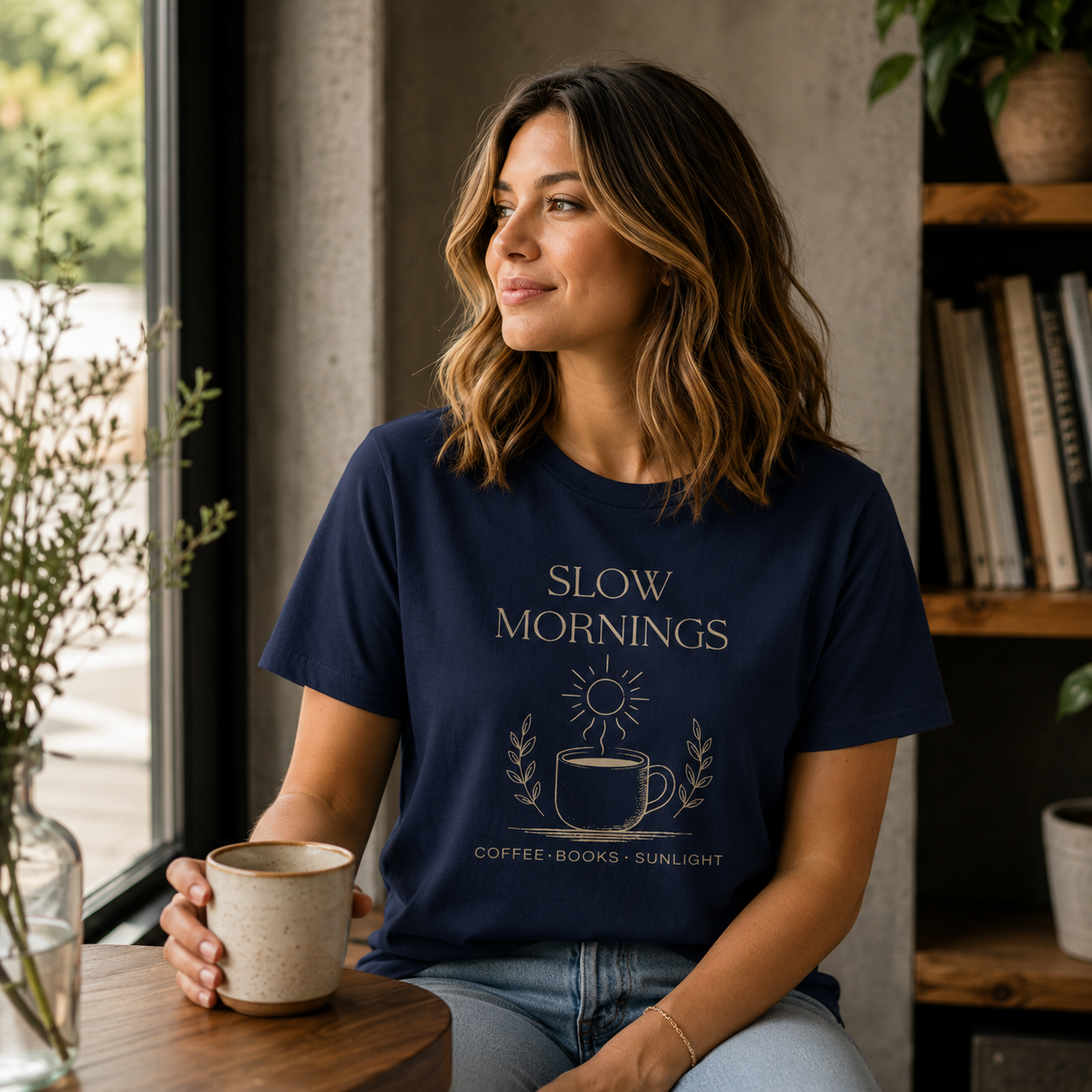 Slow Mornings Coffee Shirt - Cozy Slow Living Graphic Tee