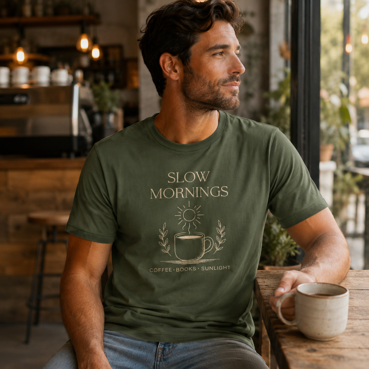 Slow Mornings Coffee Shirt - Cozy Slow Living Graphic Tee
