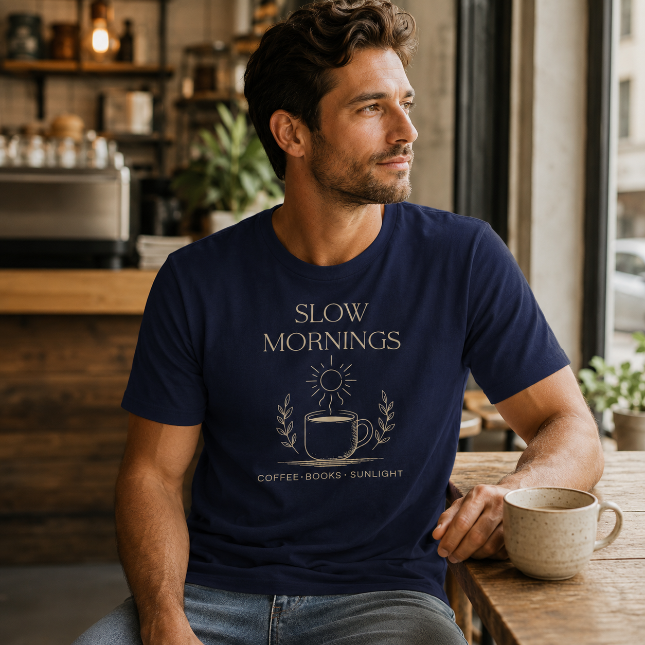 Slow Mornings Coffee Shirt - Cozy Slow Living Graphic Tee