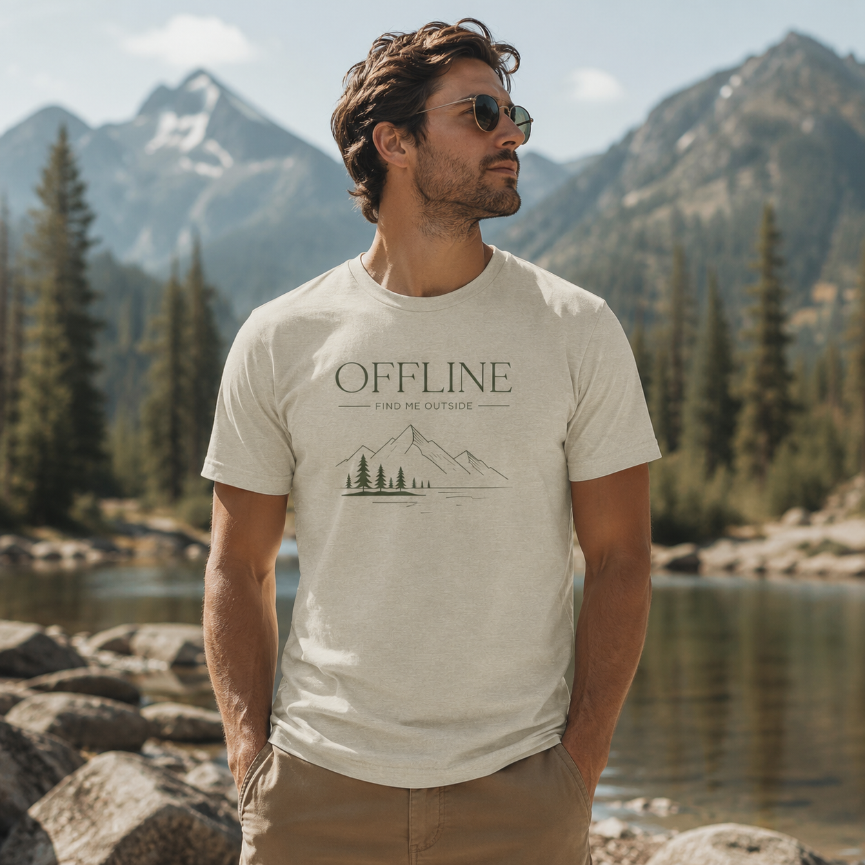 Offline Find Me Outside Shirt - Vintage Outdoor Graphic Tee