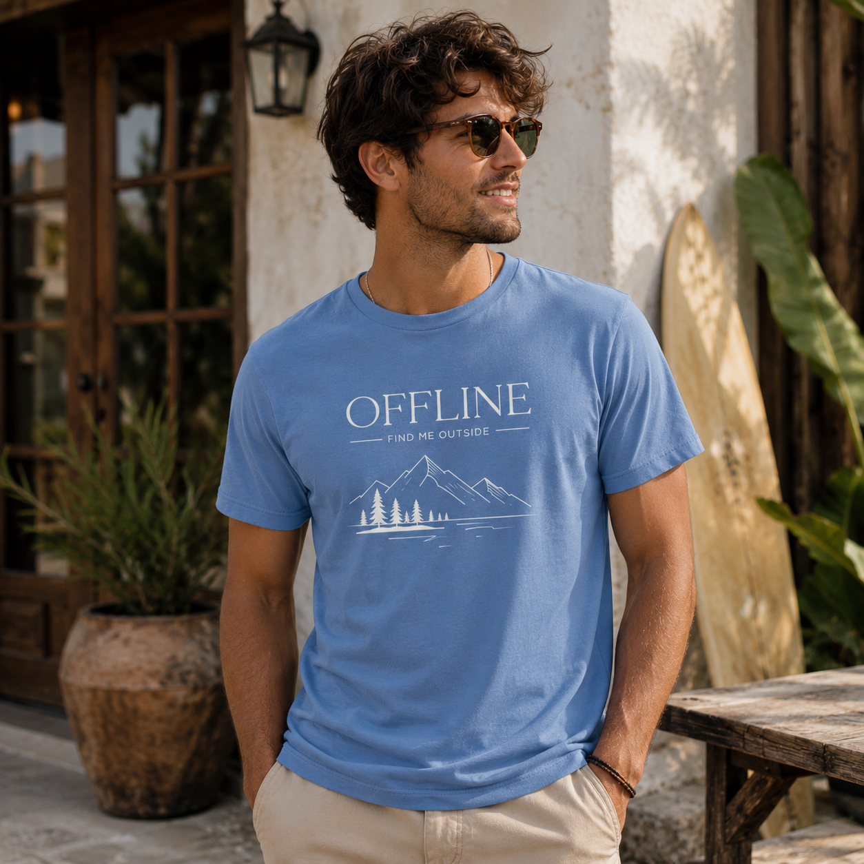 Offline Find Me Outside Shirt - Vintage Outdoor Graphic Tee