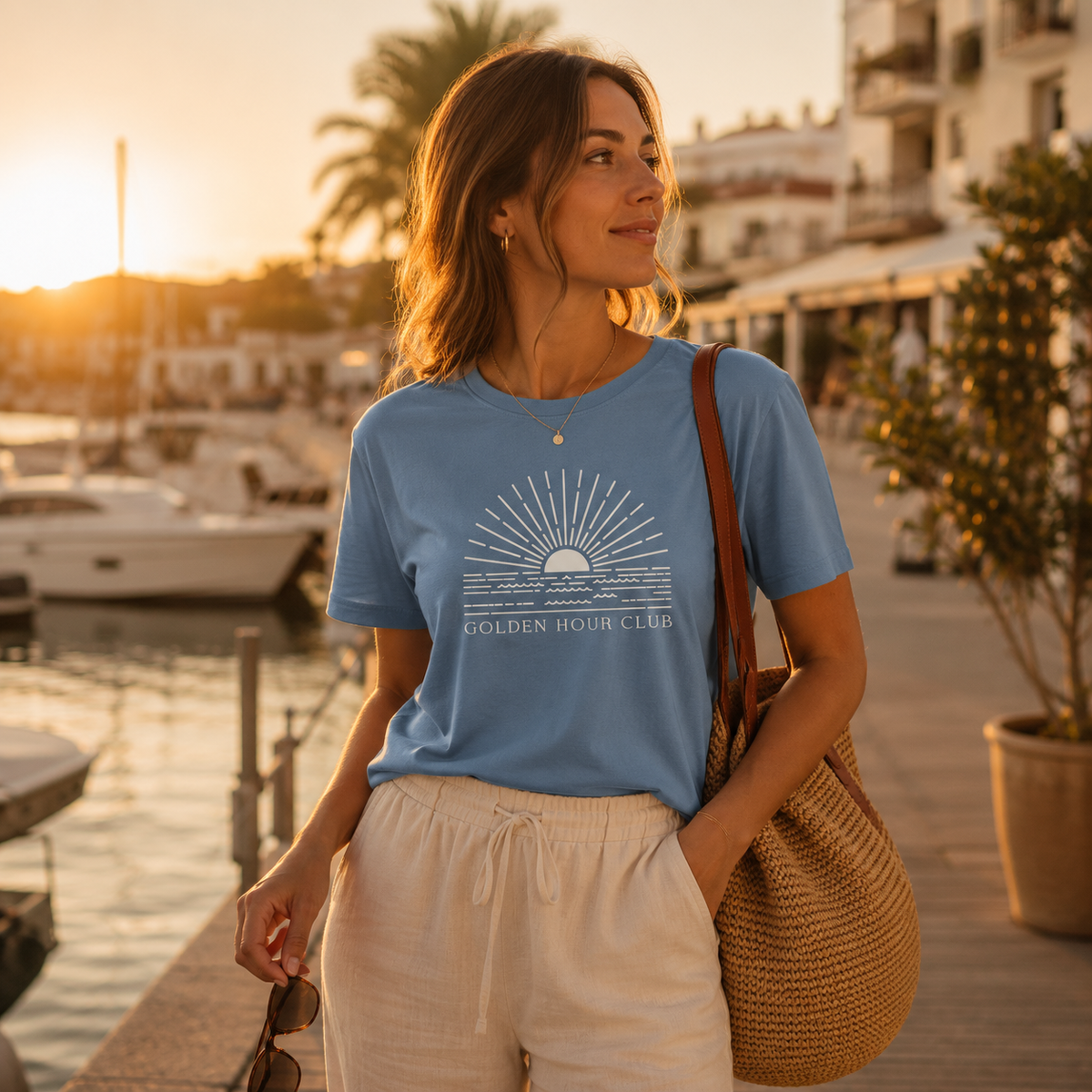 Golden Hour Club Shirt – Coastal Sunset Graphic Tee