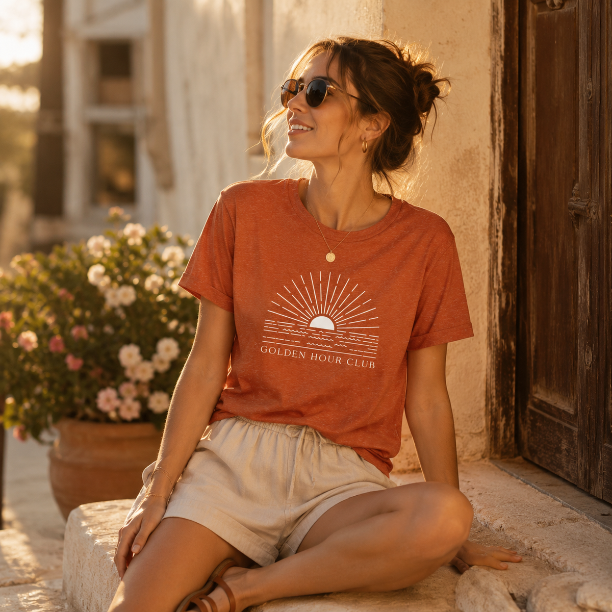 Golden Hour Club Shirt – Coastal Sunset Graphic Tee