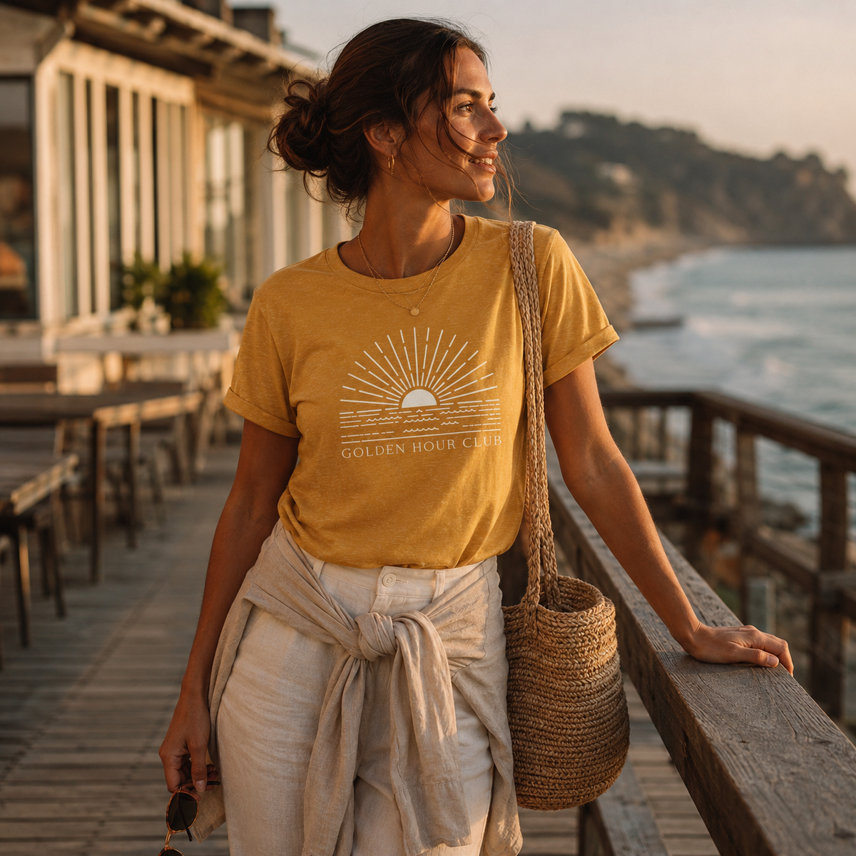 Golden Hour Club Shirt – Coastal Sunset Graphic Tee