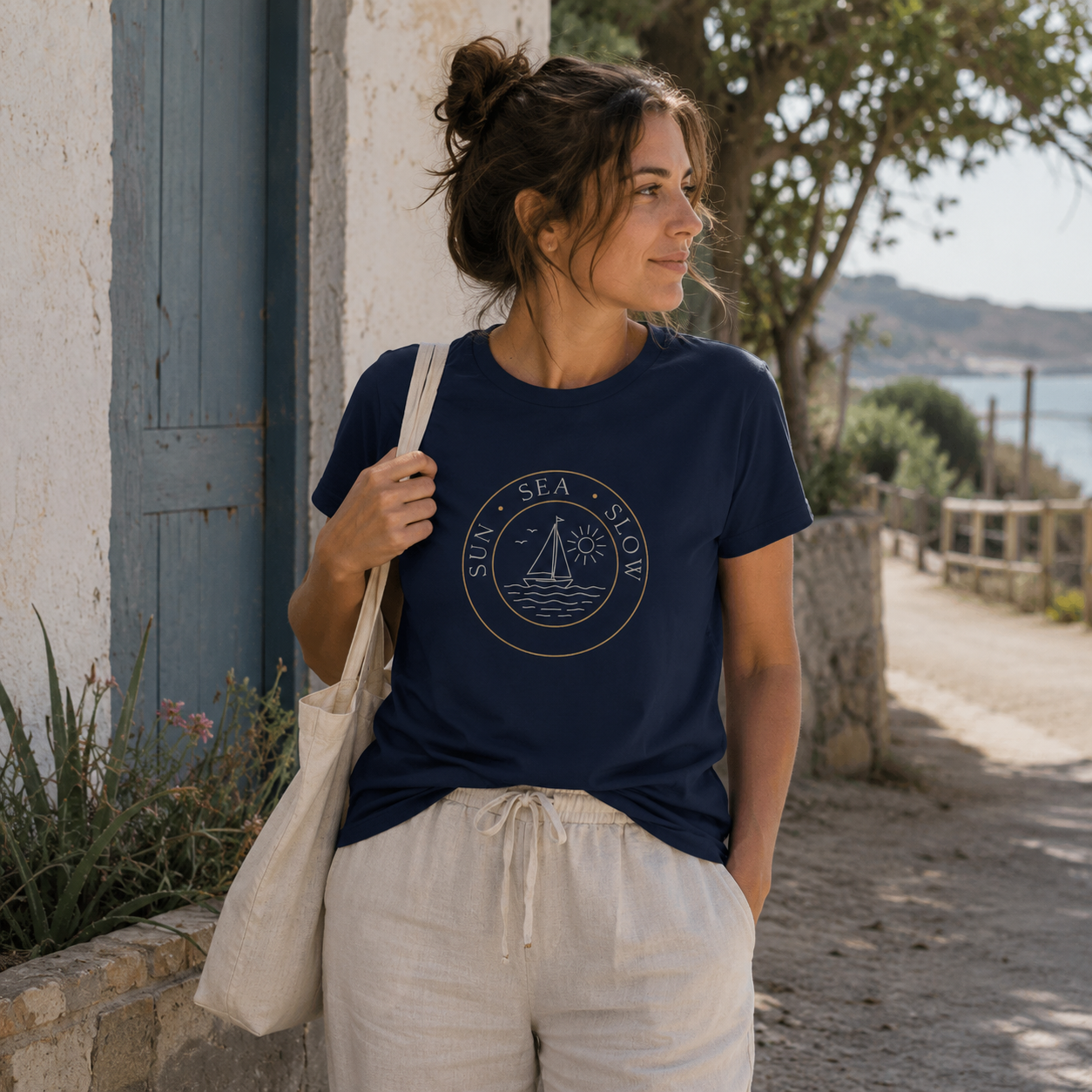 Sun Sea Slow Shirt - Coastal Sailing Graphic Tee