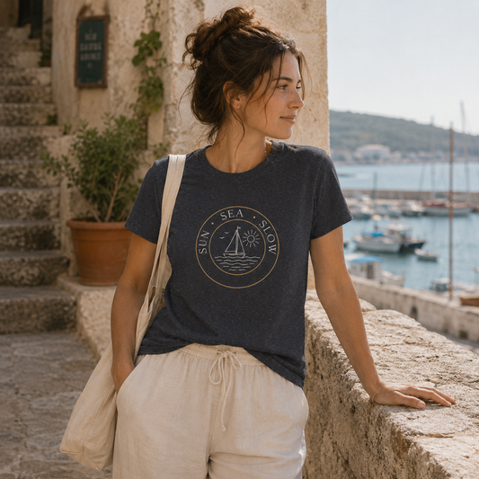 Sun Sea Slow Shirt - Coastal Sailing Graphic Tee