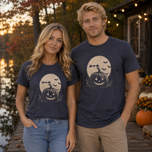 Vintage Halloween Pumpkin Shirt - Spooky Jack-O'- Lantern Tee
