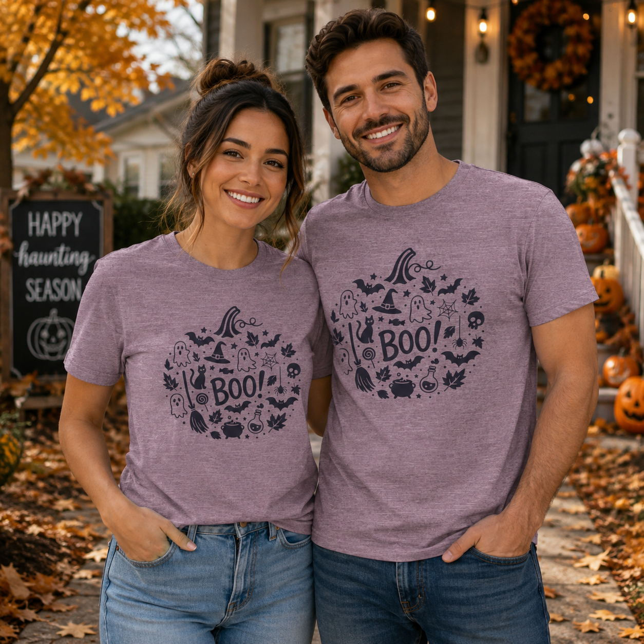 Boo Halloween Shirt - Cute Spooky Graphic Tee for Adults