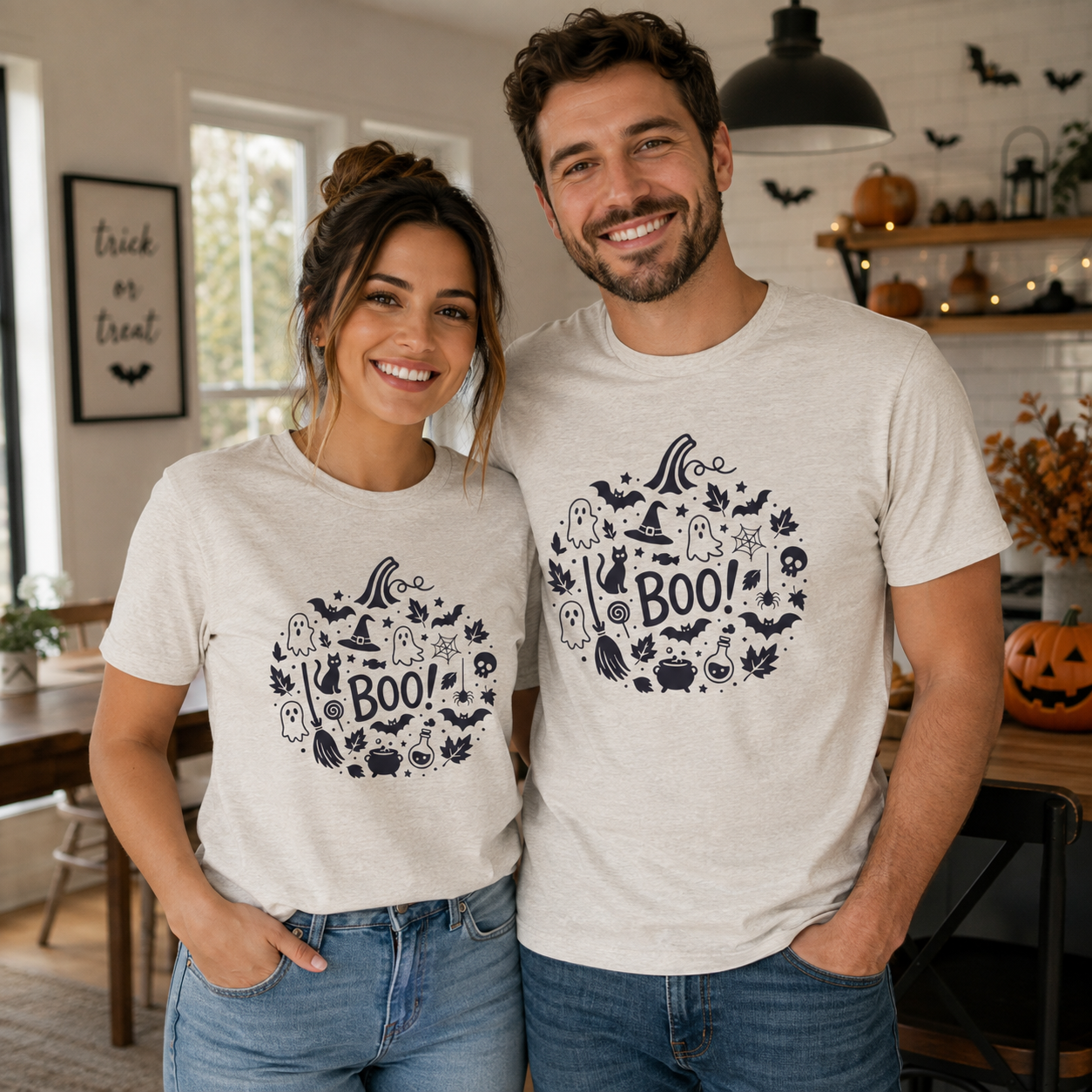 Boo Halloween Shirt - Cute Spooky Graphic Tee for Adults