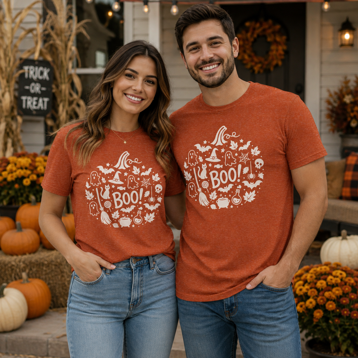 Boo Halloween Shirt - Cute Spooky Graphic Tee for Adults