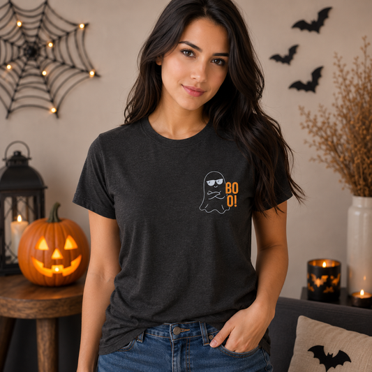 BOO! Halloween Shirt - Bold Minimalist Spooky Graphic Tee