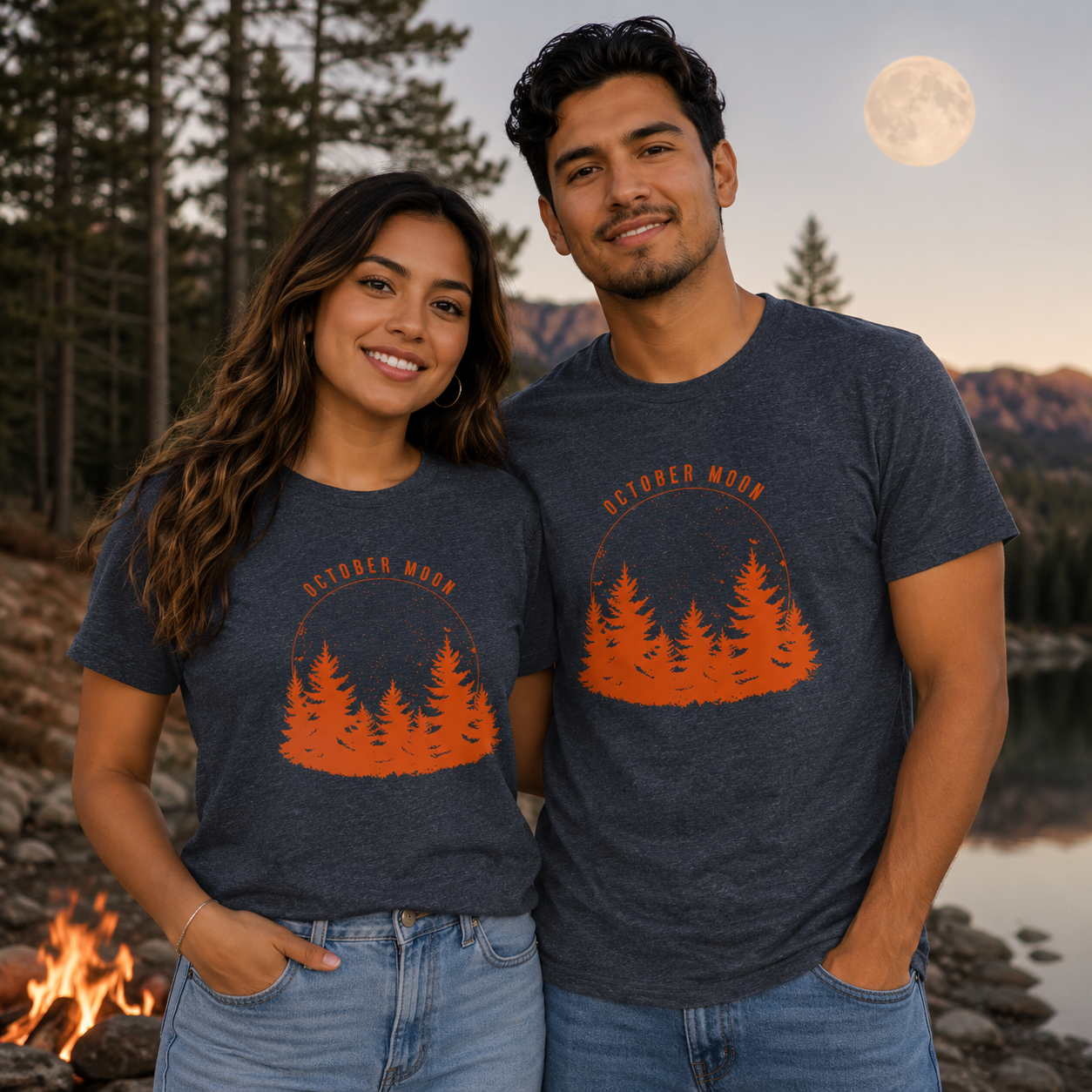 October Moon Shirt - Spooky Forest Halloween Graphic Tee