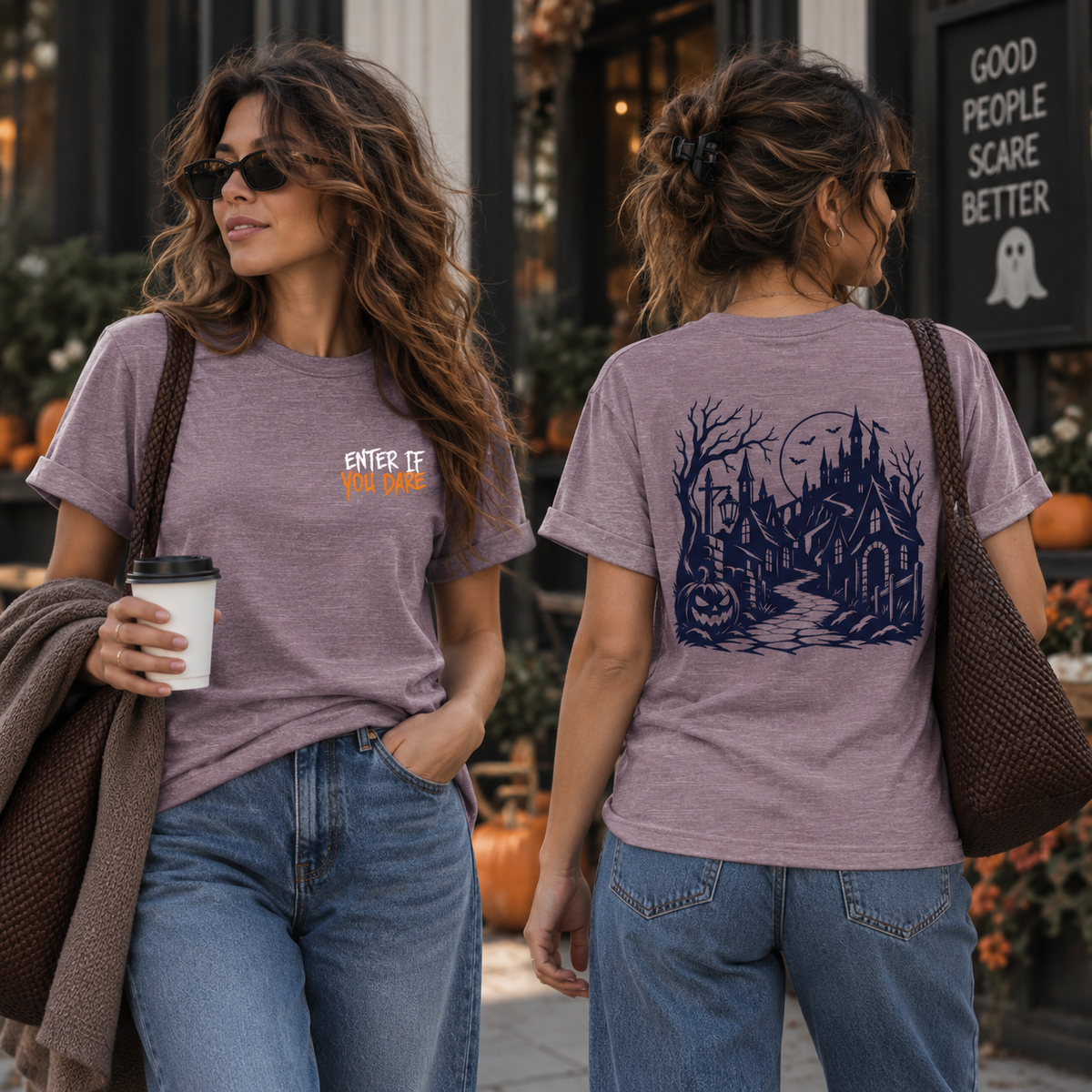 Haunted House Halloween Shirt - Enter If You Dare Graphic Tee