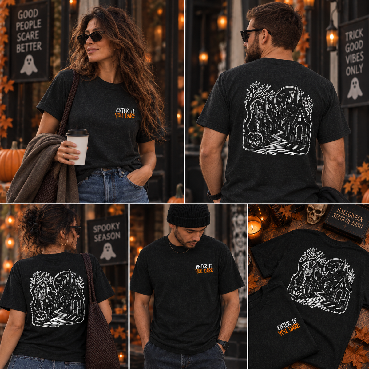 Haunted House Halloween Shirt - Enter If You Dare Graphic Tee