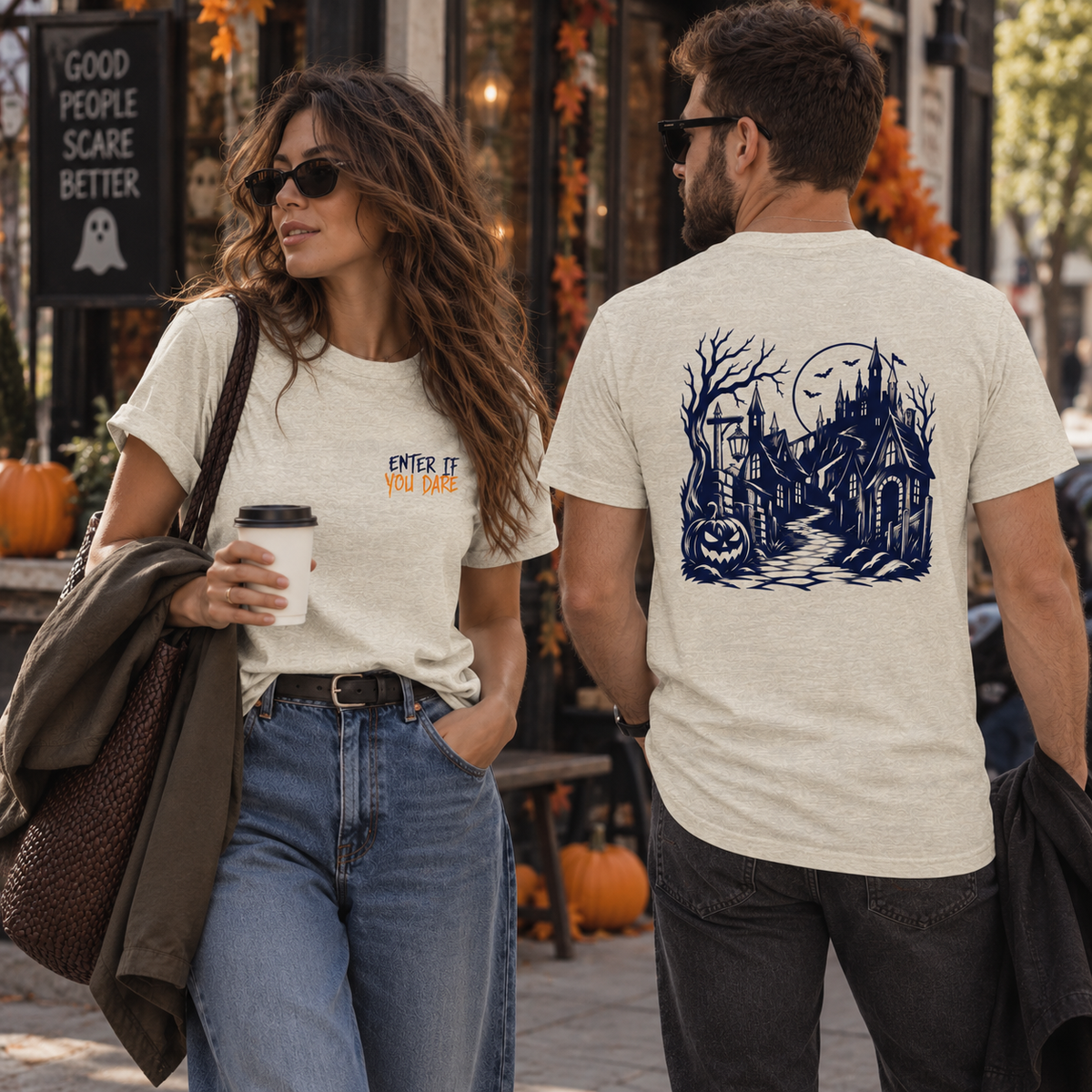 Haunted House Halloween Shirt - Enter If You Dare Graphic Tee