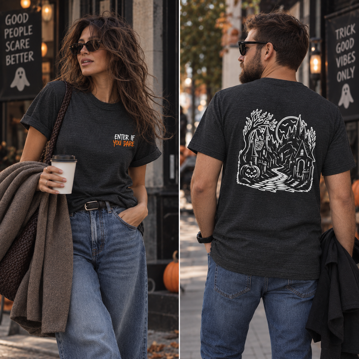Haunted House Halloween Shirt - Enter If You Dare Graphic Tee