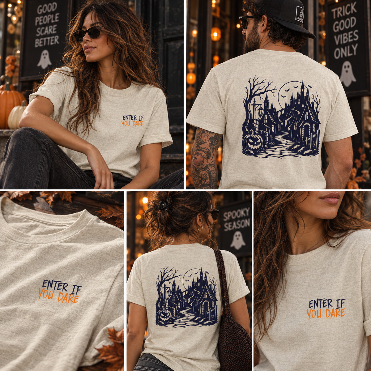 Haunted House Halloween Shirt - Enter If You Dare Graphic Tee