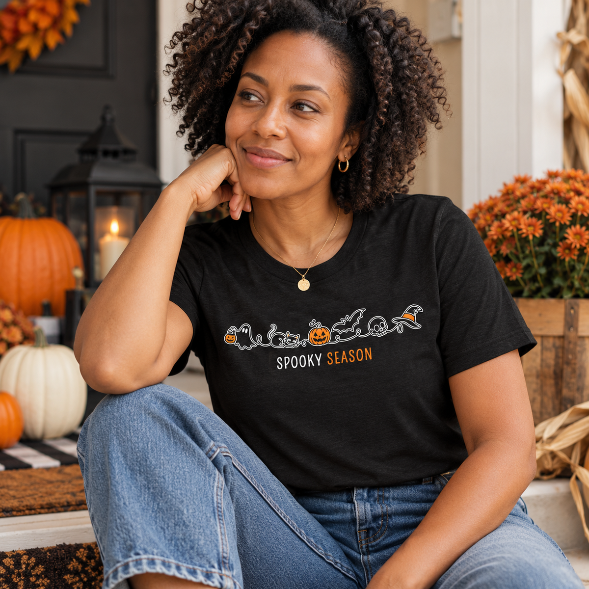 Spooky Season Halloween Shirt – Cute Minimalist Graphic Tee