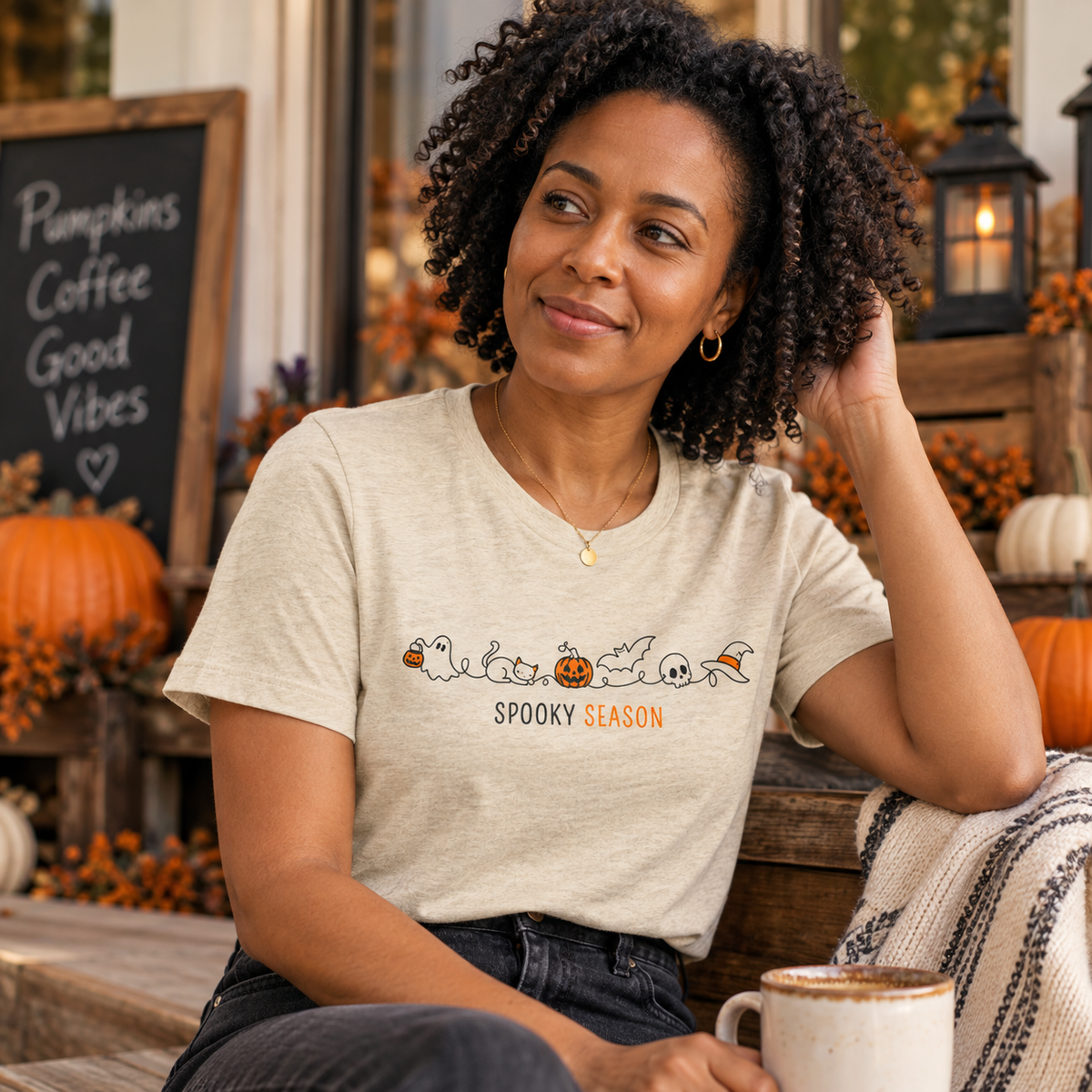 Spooky Season Halloween Shirt – Cute Minimalist Graphic Tee