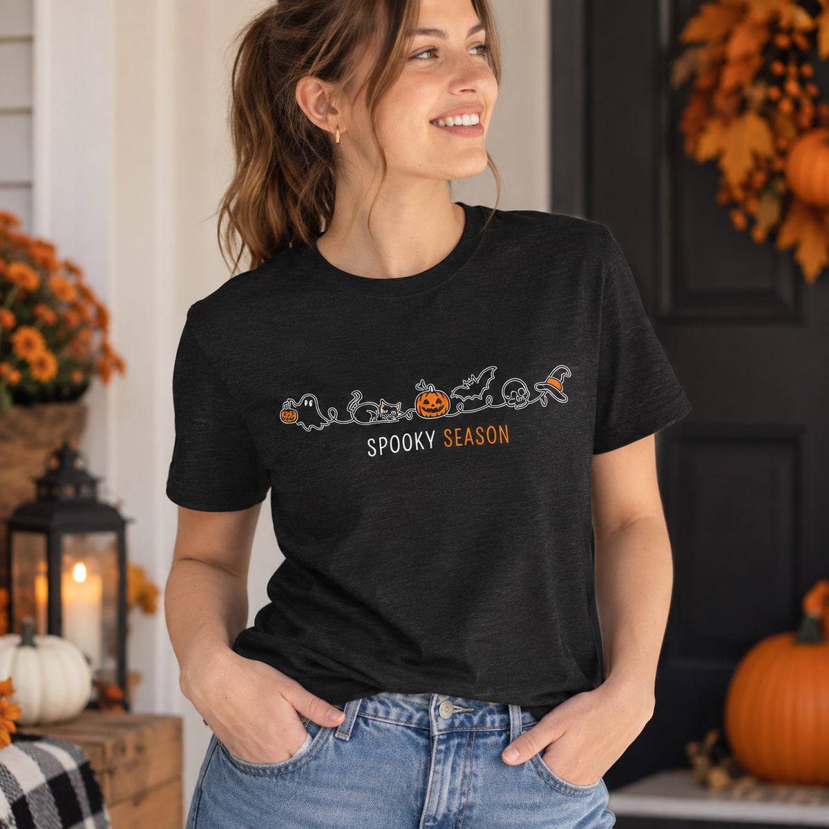Spooky Season Halloween Shirt – Cute Minimalist Graphic Tee
