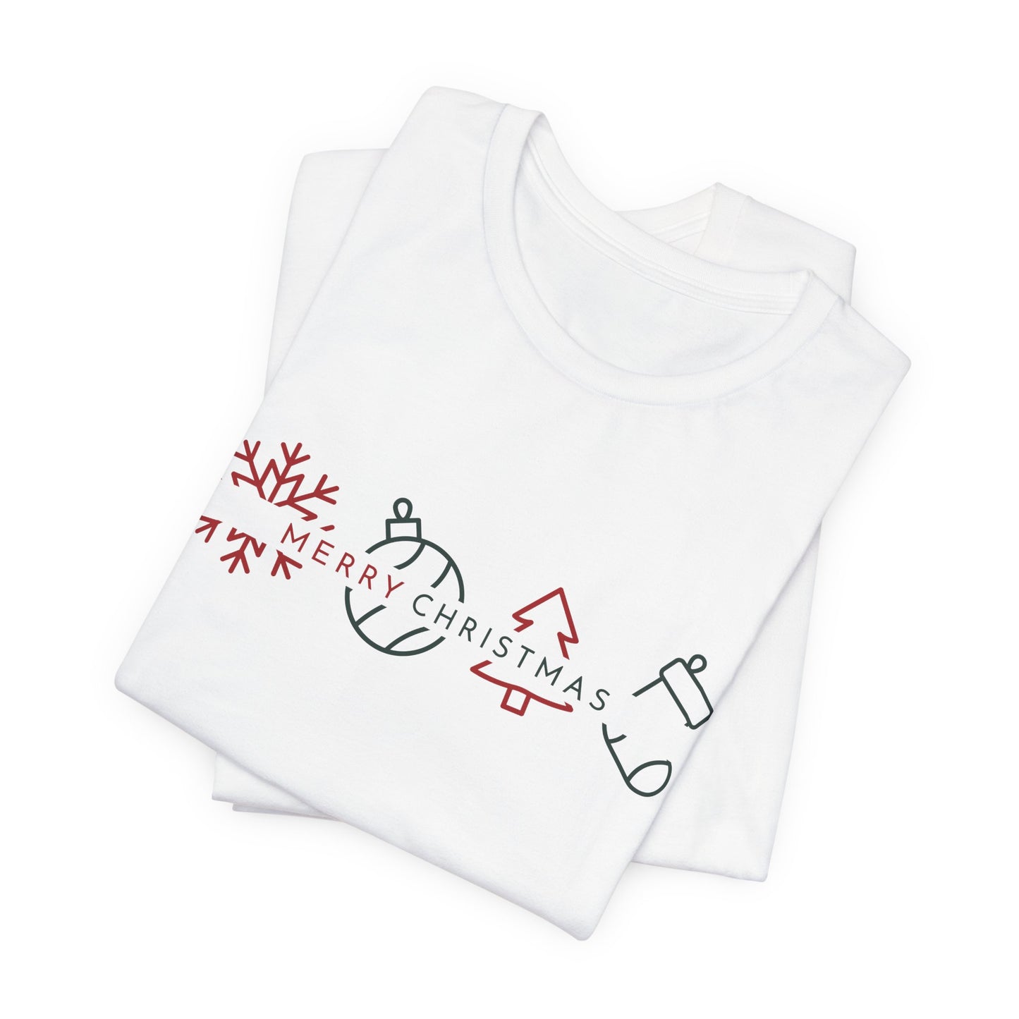 Minimalist Merry Christmas Shirt – Modern Line Art Holiday Icons Tee