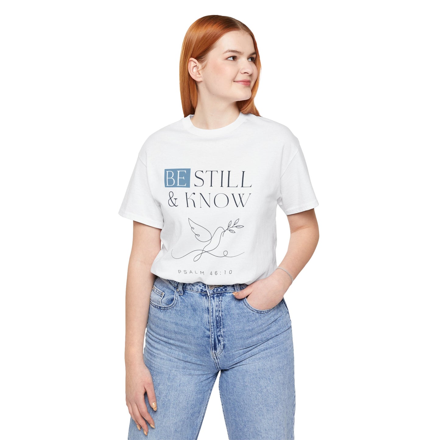 Be Still & Know Psalm 46:10 Christian Dove Graphic Tee