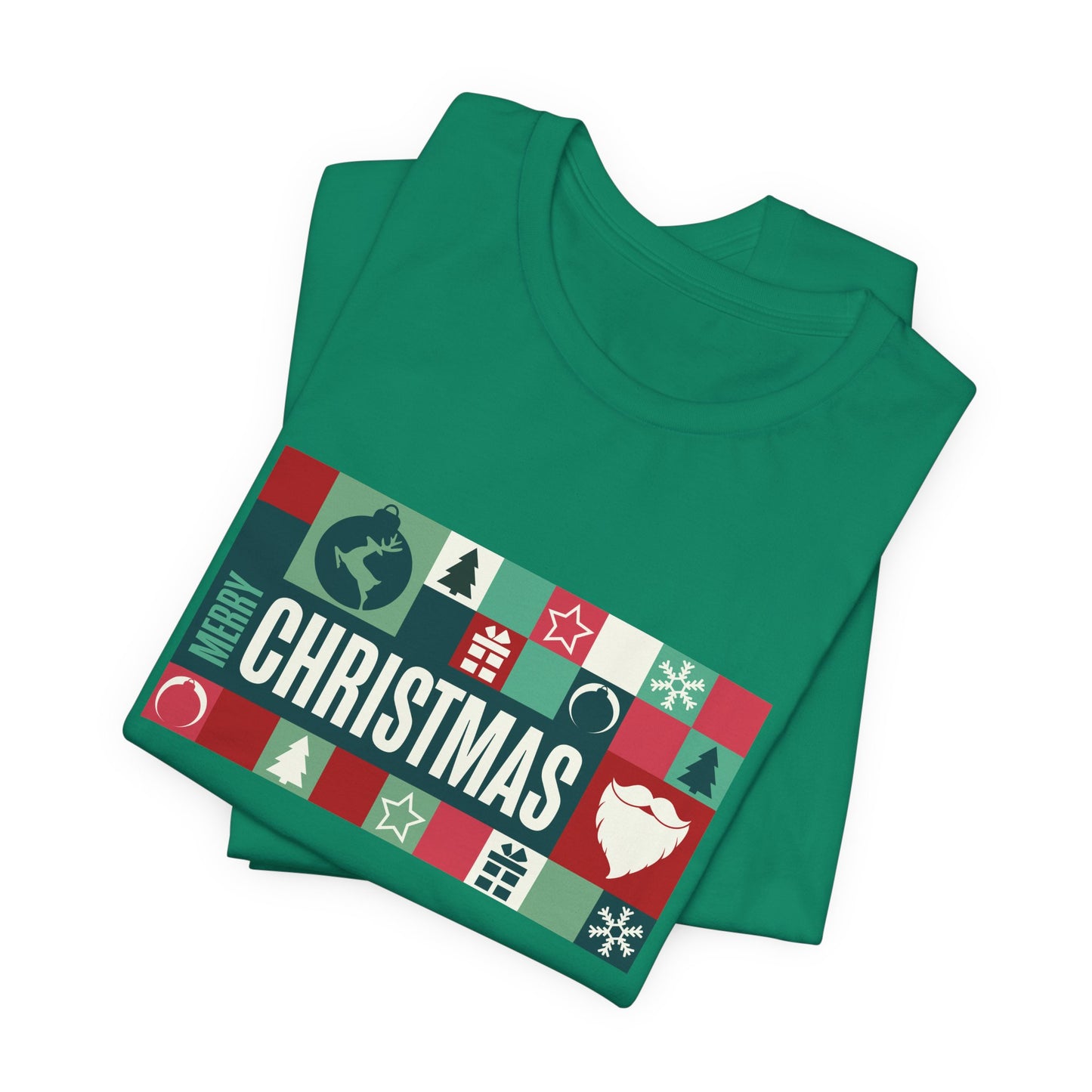 Merry Christmas Retro Block Design | Vintage Holiday Shirt | Christmas Graphic Tee