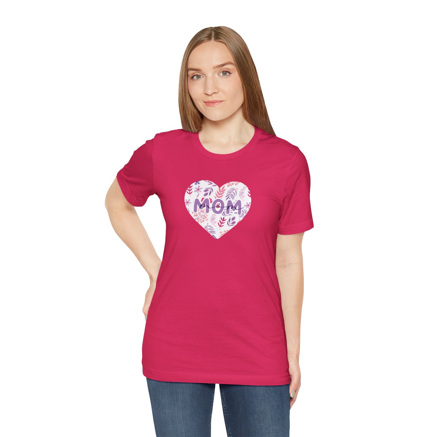 Floral Mom Heart Graphic Tee for Women – Cute Gift Idea