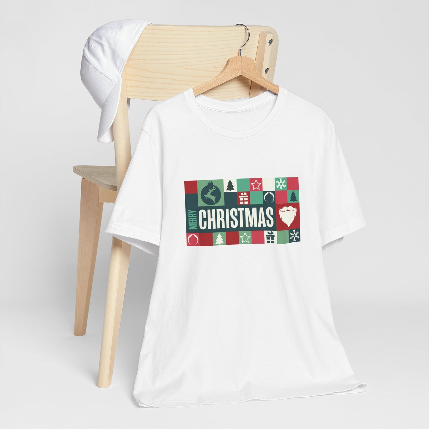 Merry Christmas Retro Block Design | Vintage Holiday Shirt | Christmas Graphic Tee