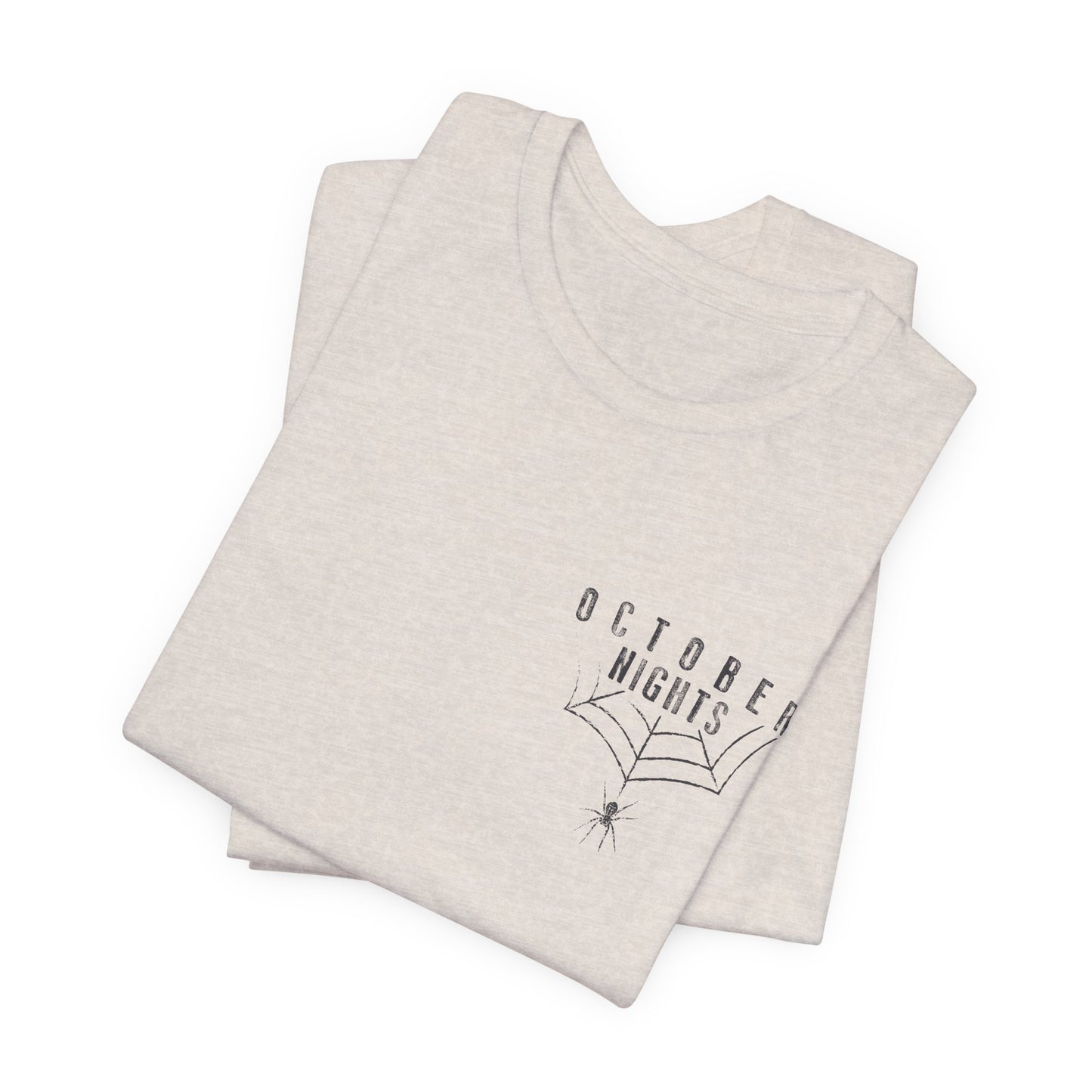 October Nights Spider Web Halloween Shirt - Spooky Graphic Tee