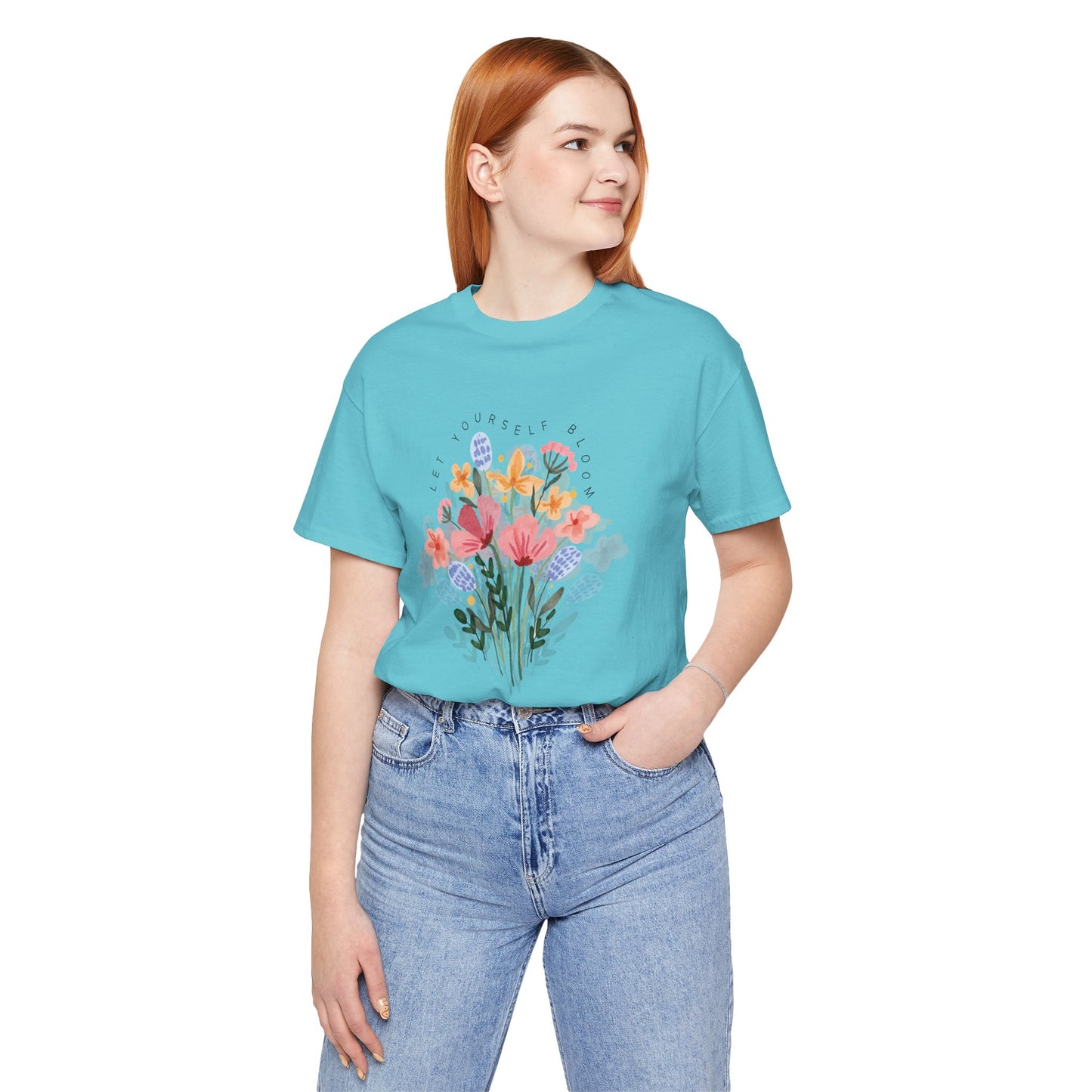 Watercolor Floral Bouquet T-Shirt – Soft Artistic Nature Tee