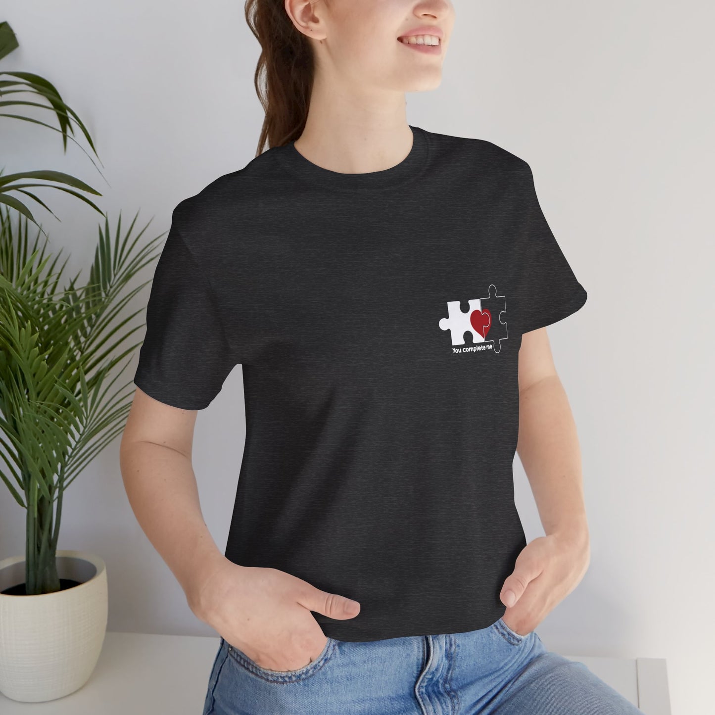 Puzzle Heart Love T-Shirt – Connected Heart Minimal Design