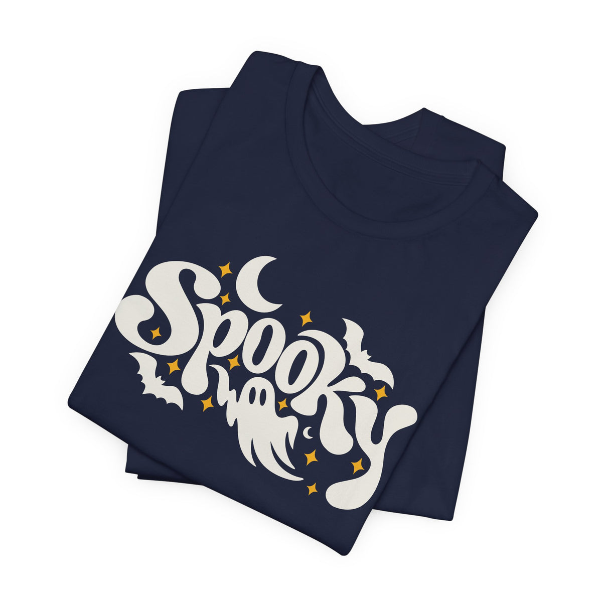 Cute Spooky Halloween Shirt – Ghost & Bat Graphic Tee