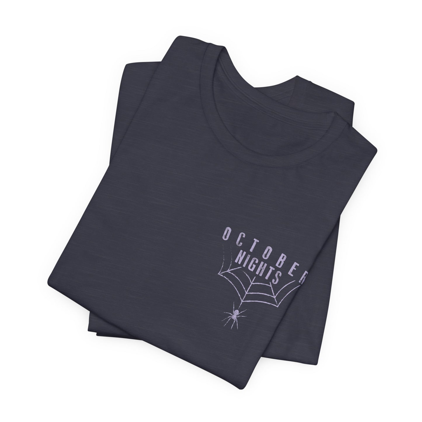 October Nights Spider Web Halloween Shirt - Spooky Graphic Tee