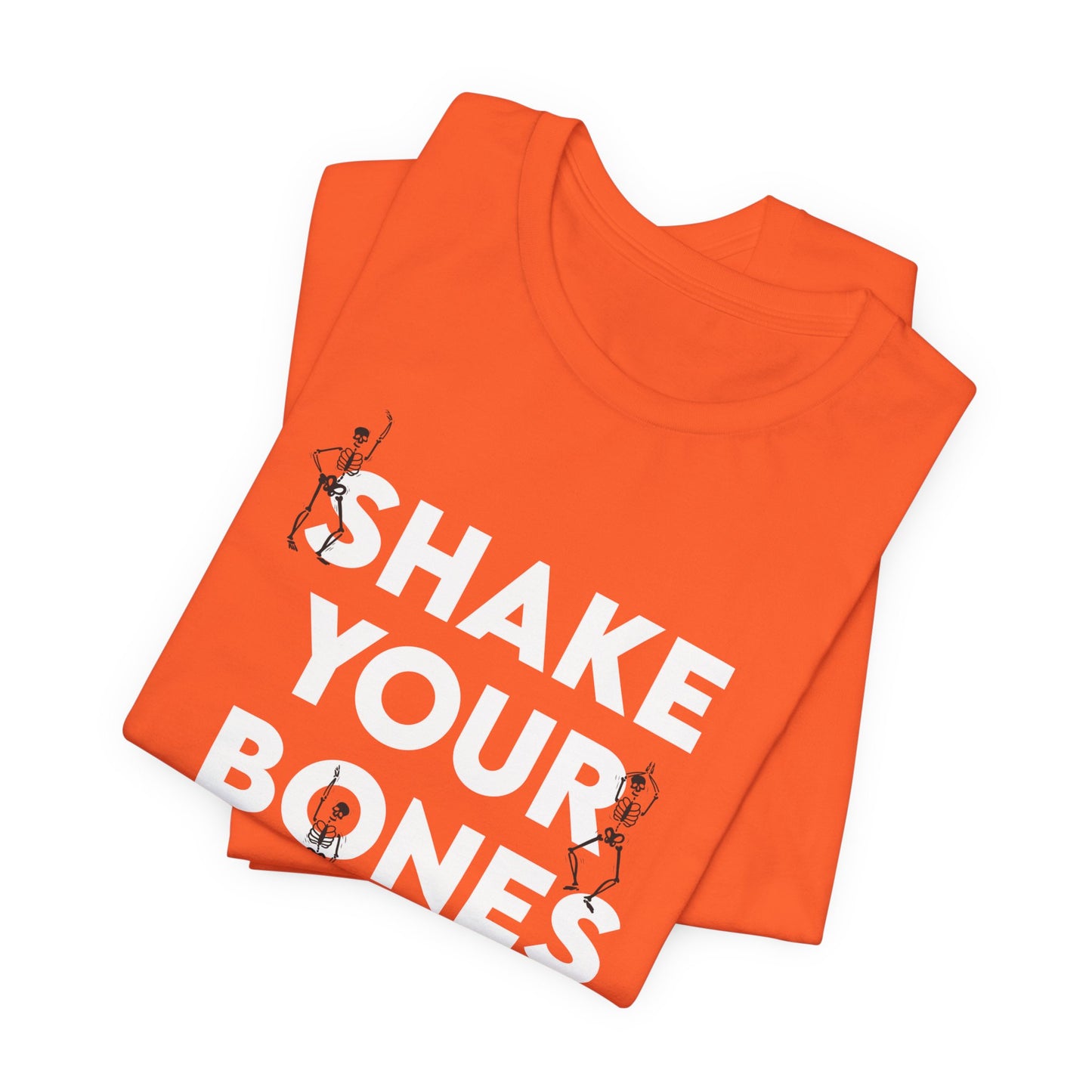 Shake Your Bones Halloween Shirt – Funny Dancing Skeleton Tee