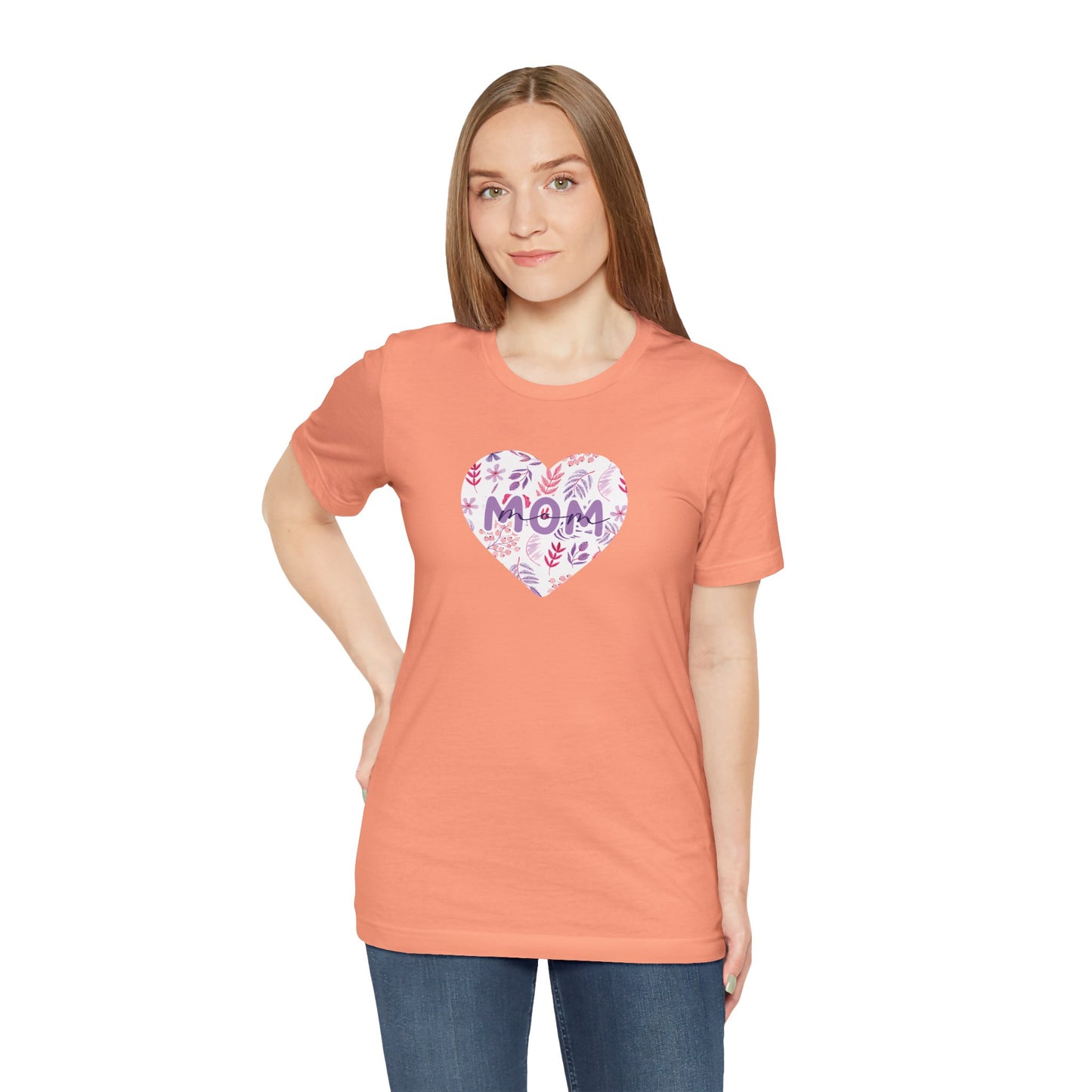 Floral Mom Heart Graphic Tee for Women – Cute Gift Idea