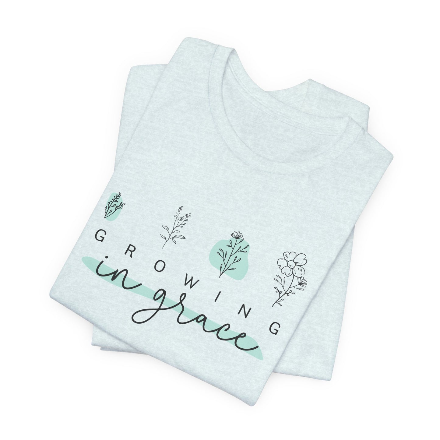 Amazing Grace Christian Floral T-Shirt – Faith Inspired Botanical Graphic Tee for Women