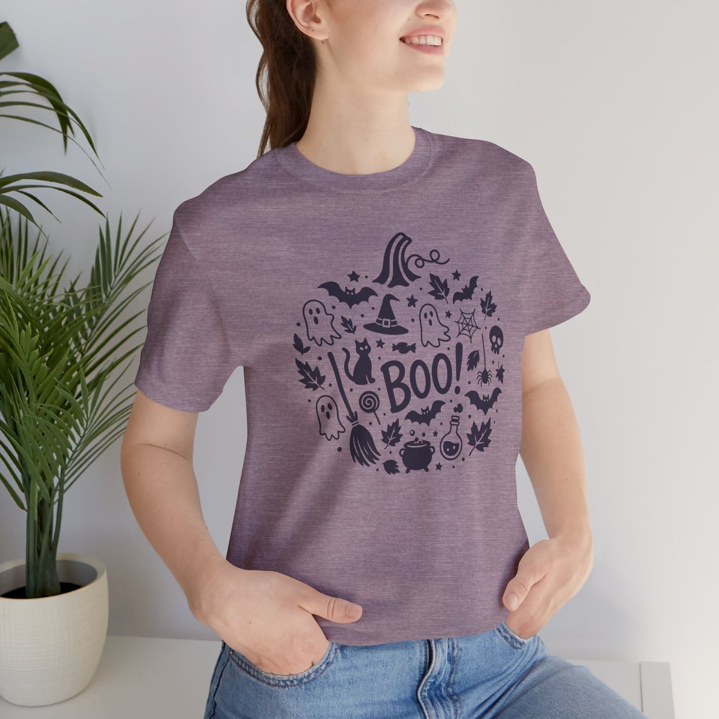 Boo Halloween Shirt - Cute Spooky Graphic Tee for Adults
