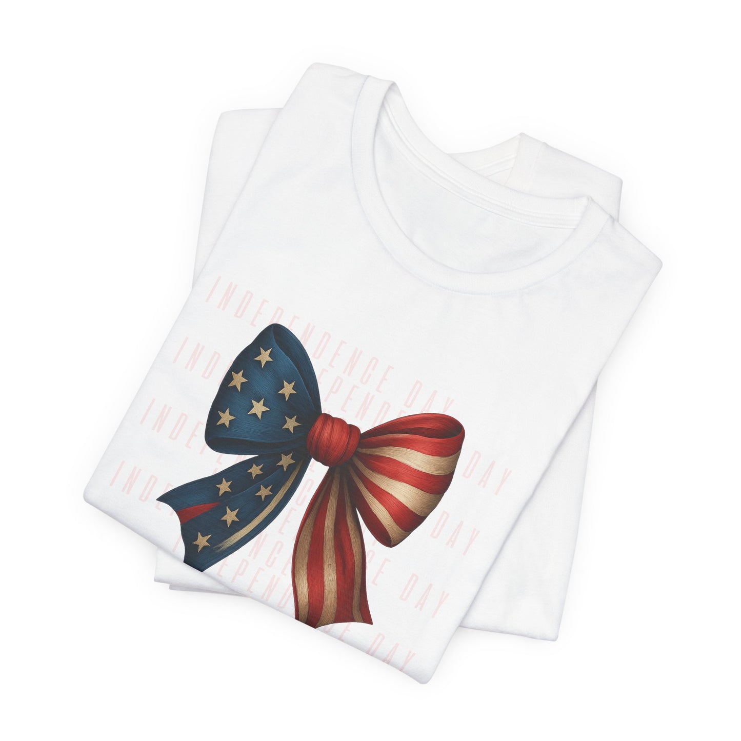 4th of July T-Shirt – Patriotic Bow Coquette Style