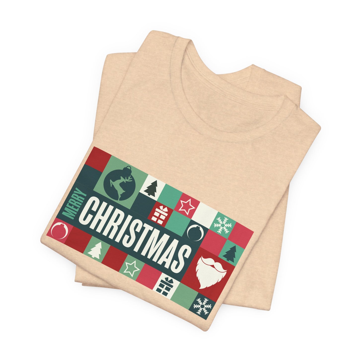 Merry Christmas Retro Block Design | Vintage Holiday Shirt | Christmas Graphic Tee