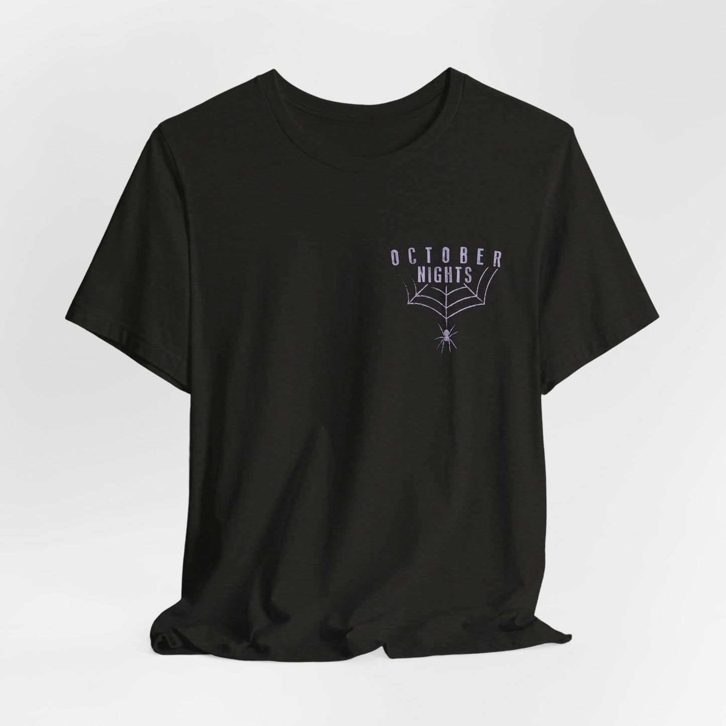 October Nights Spider Web Halloween Shirt - Spooky Graphic Tee